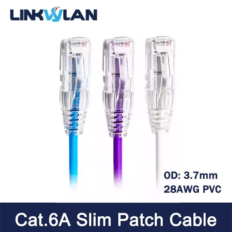 (5pcs/Pack) Patch Cord RJ45 Colour UTP Cat6A 28AWG Slim Ethernet Network Cat 6 Ethernet Cable 4 PVC Cat7 STP Internet Lan Cable