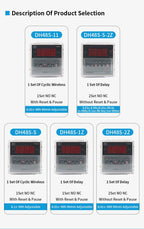 OMCH DH48S-S SPDT Timer Relay with Base DC12V/24V AC110V/220V Models DH48S-1Z/2Z DH48S-11 DH48S-S-2Z for Electrical Engineering