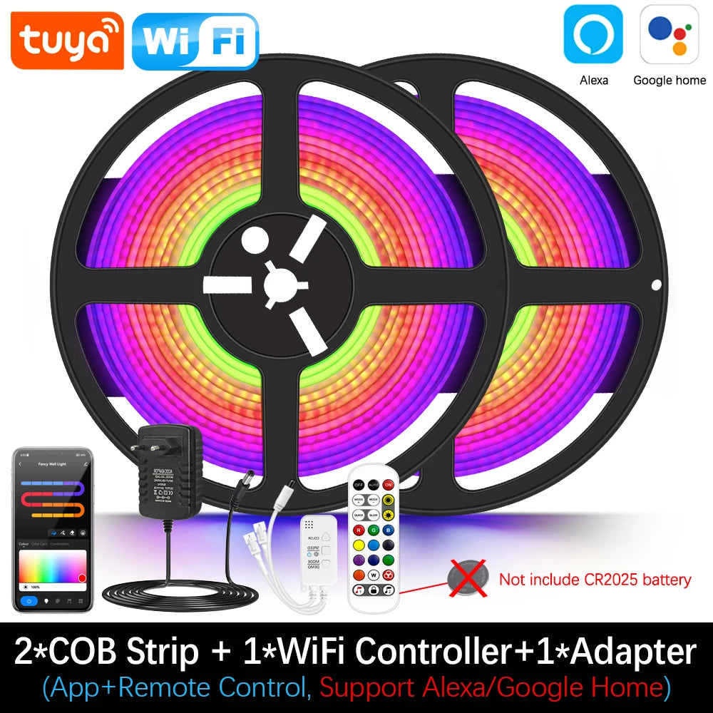 1M 2M 3M 4M 5M COB 24V RGBIC Led Strip 720Leds/M Wifi Bluetooth Infrared Remote Control Flexible Led Tape Lamp Room Decoration