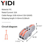 5pcs/lot Splitter Cable Push-in Lever Connection Terminal Block 1 In Multiple Out Combined Compact Quick Splice Wire Connector