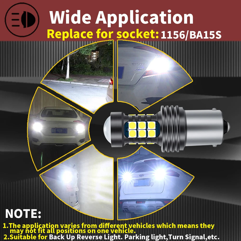 2pcs P21W 7506 BA15S LED Backup Light Bulb Reverse Lamp Canbus For Volvo C30 S40 S60 S70 S80 V40 V50 V60 V70 XC60 XC70 XC90