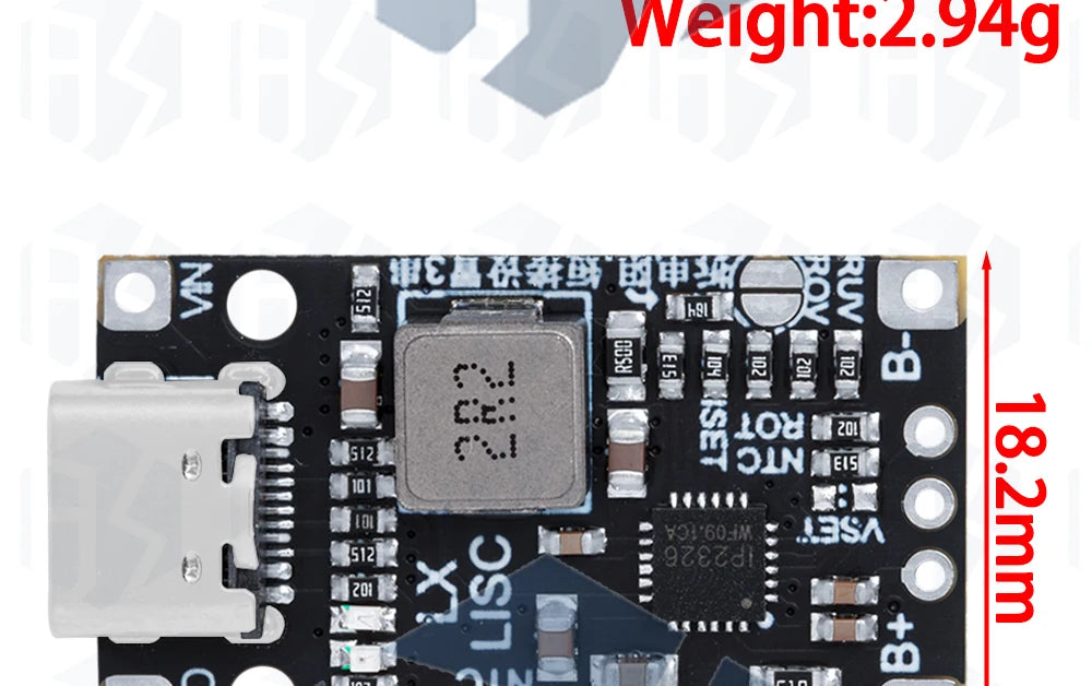 Lithium Battery Charging Boost Module with Balanced Support, Fast Charge with Indicator, 2S, 3S, Type-C BMS, 15W, 8.4V, 12.6V,
