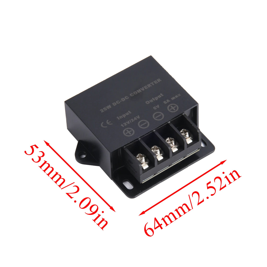 Mini DC 24V to 12V Power Converter 5A/10A IP68 Protection Auto Buck Regulator Step-Down Voltage Power Supply Module For Car LED