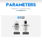5Set GX12 GX16 Connectors 2pin 3pin 4pin 5pin Aviation Plug Socket Female Male Fixed Fixing Type Electrical Cable Wire Connector