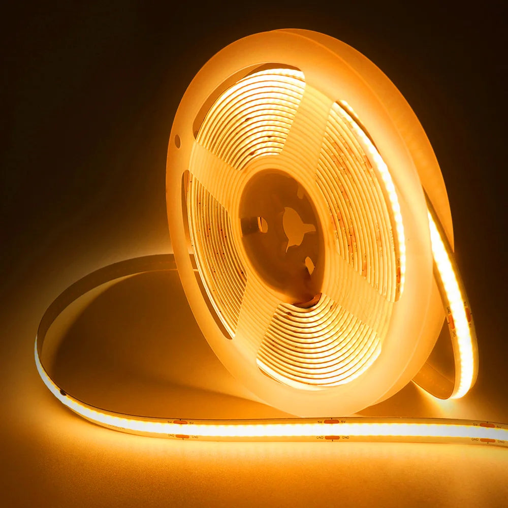 5V USB COB Led Strip Light White/Red/Green/Pink/Ice Blue/Yellow 320 Leds Flexible Ribbon DC Night Lamp TV Backlights Home Decor