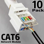 RJ45 Network Module Category 6 RJ45 Network Module Socket Comprehensive Wiring CAT6 Crystal Head Network CAT6 Cable Patch Panel