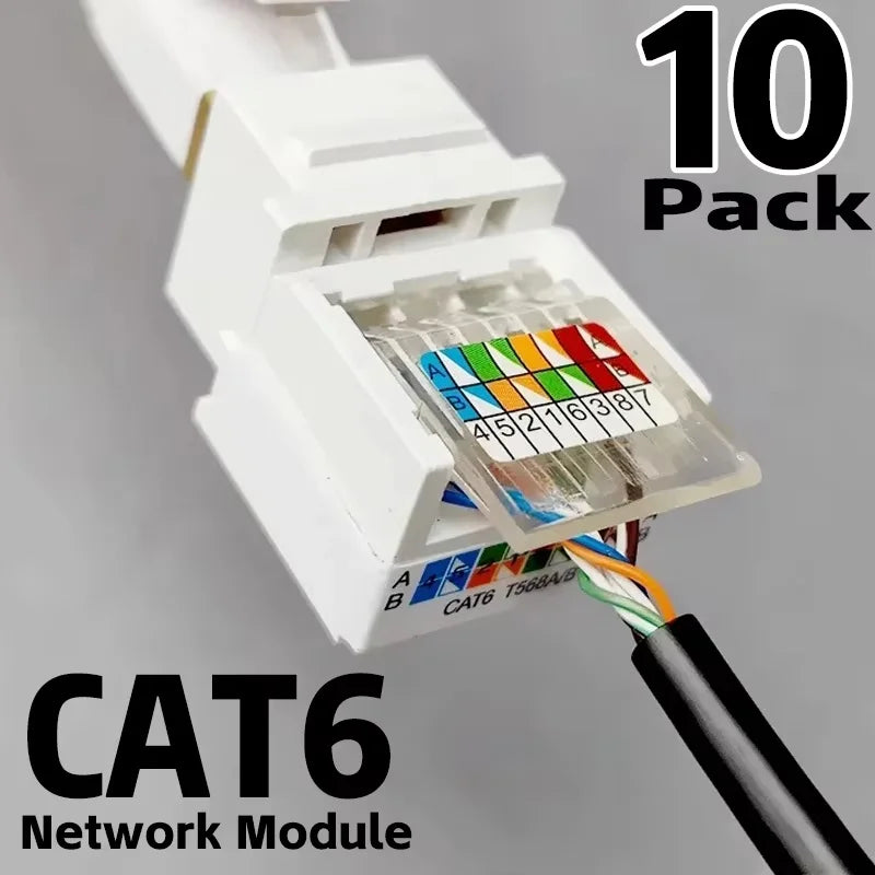 RJ45 Network Module Category 6 RJ45 Network Module Socket Comprehensive Wiring CAT6 Crystal Head Network CAT6 Cable Patch Panel