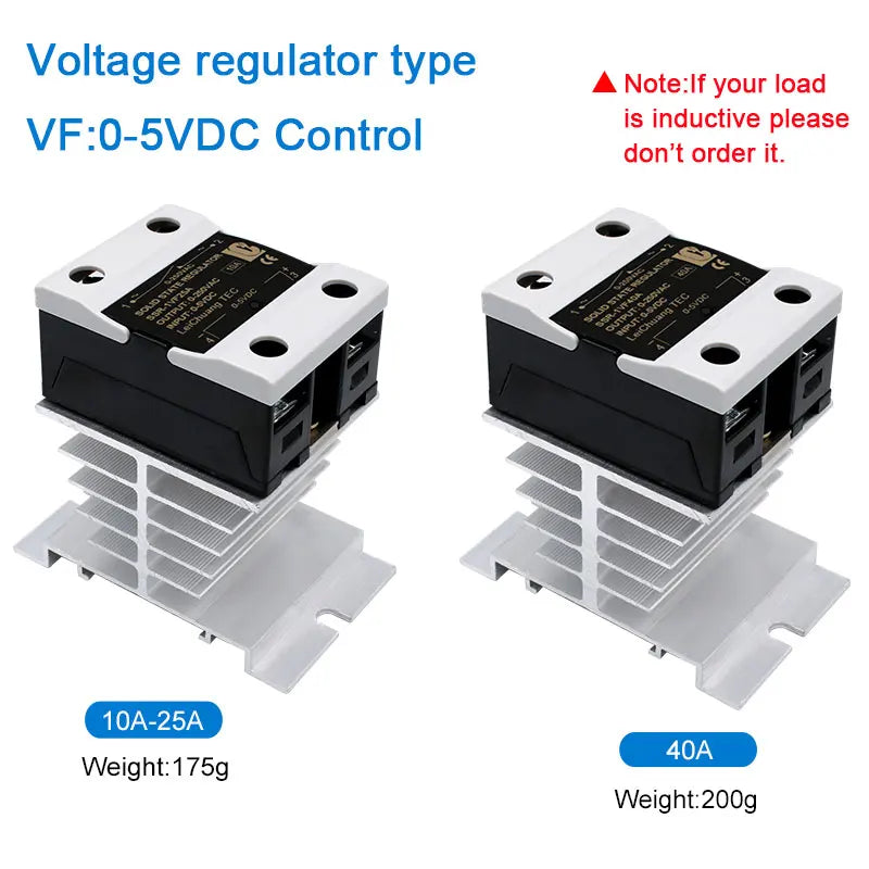 LCTC SSR 0-10V 4-20MA 0-5V Power Voltage Regulator Relay 10A 25A 40A DA AA DD VA Single Phase Solid State Relay With Heat Sink