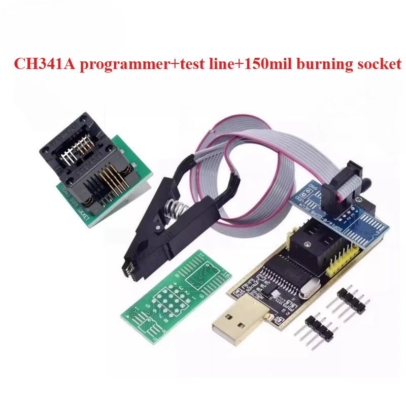 1PCS  CH341A CH341B 24 25 Series EEPROM Flash BIOS USB Programmer Module SOIC8 SOP8 Test Clip For EEPROM 93CXX / 25CXX / 24CXX