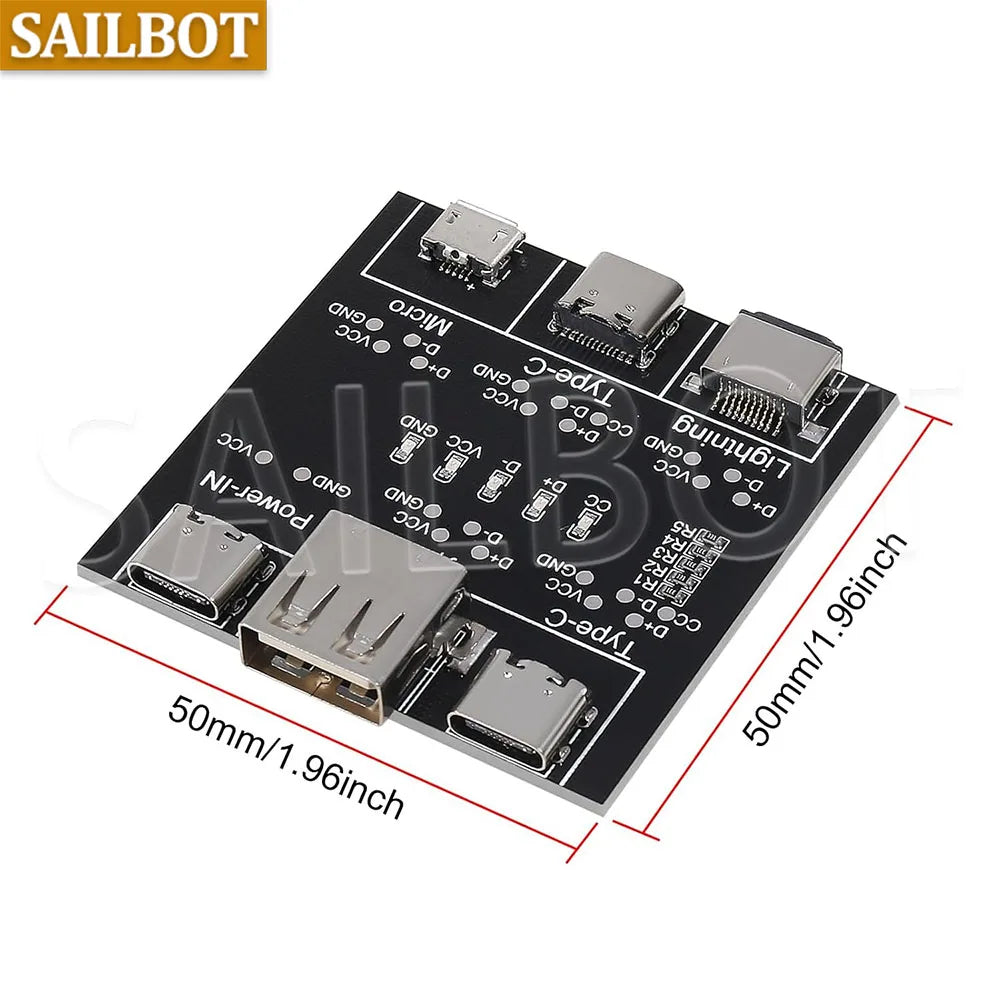 DT3 Data Cable Detection Board Type C USB C Micro USB Cable Tester Detector for Apple IOS Android Fast Quick Charging Lighting