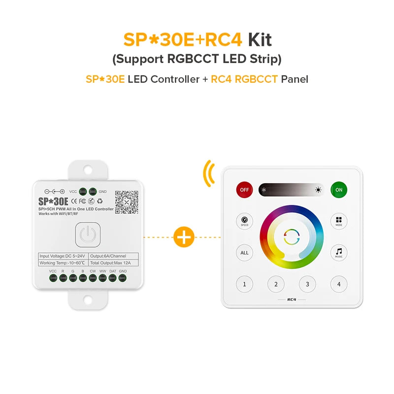 All In One LED Controller SP530E Wifi Alexa Google Home BT SP630E 5CH PWM SPI Pixels LED Strip Light WS2811 WS2812B SK6812 FCOB