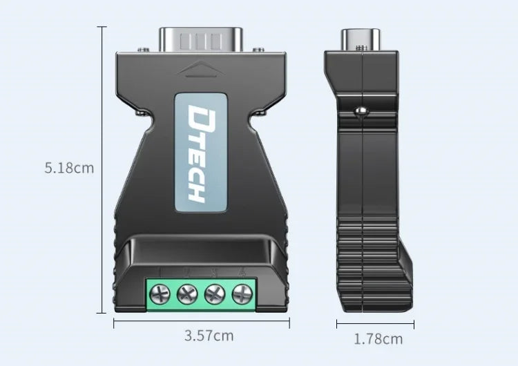 2PCS DTECH Plug And Play DB9 Male RS232 Serial To RS485 Converter DT-9001B