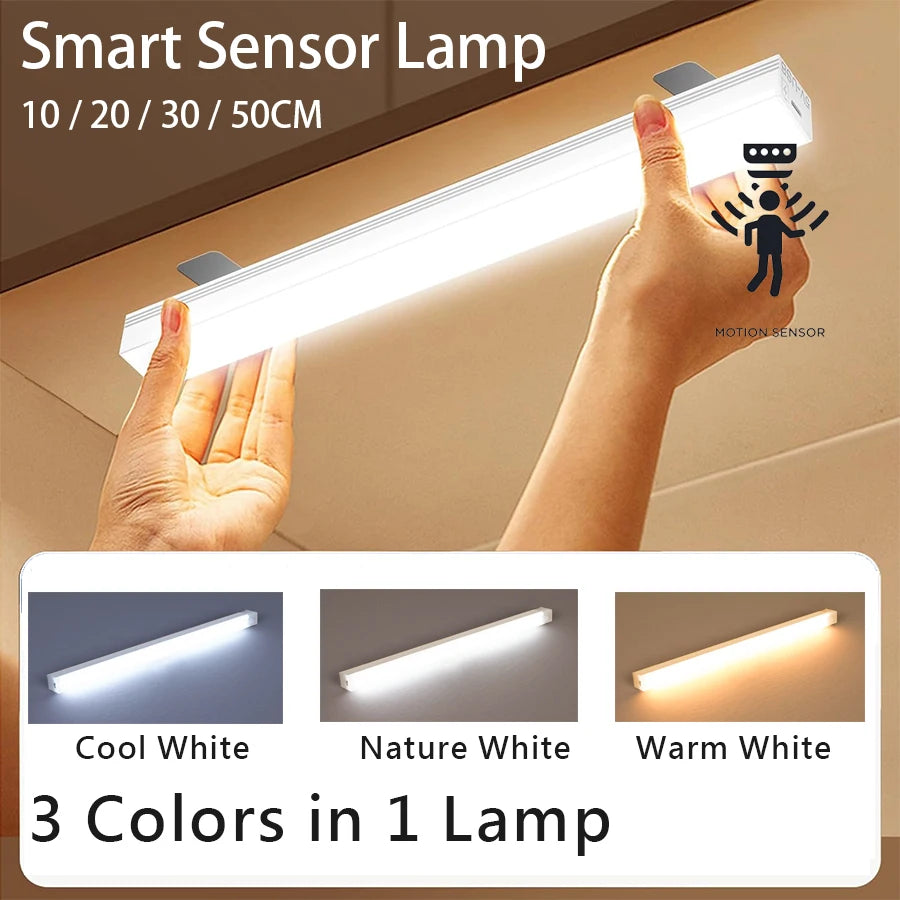 Wall Lamp Rechargeable Magnetic Lights Smart Motion Sensor LED Night Light For Bathroom Indoor Lamp Cabinet Floodlight