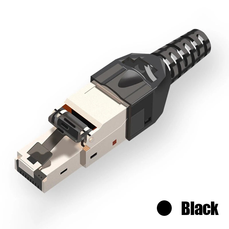 ZoeRax RJ45 CAT8 Cat7 CAT6A Connector Tool-Free, Toolless RJ45 Termination Plug Reusable Shielded for Ethernet Cables 10Gbps POE