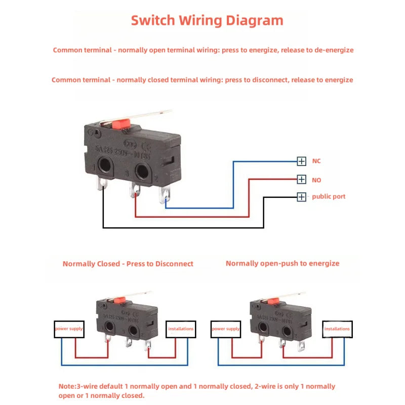 10PCS KW10 Miniature Limit Switches, Mouse Micro Motion 1A, 125/250V Self Resetting Switch