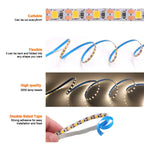 5V 2835 LED Strip Light Ultra Thin 3mm 5mm PCB 1 LED Cut 2835 120LEDs/m 8mm Flexible Tape IP21 Not Waterproof Warm Natural White