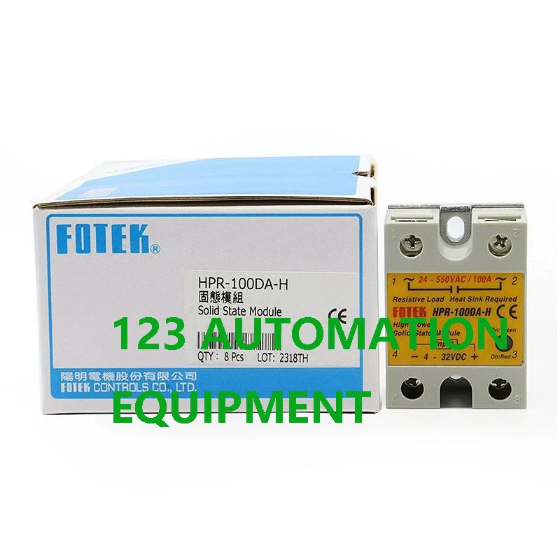 Authentic New FOTEK HPR-60DA 80DA 100DA  HPR-60DA 80DA 100DA-H Single-Phase Solid-State Relay AC to DC SSR Relays