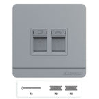 AMPCOM 86 Type Faceplate Computer Socket Panel Network Module RJ11 RJ45 Cable Interface Outlet Wall Socket Electrical Equipment