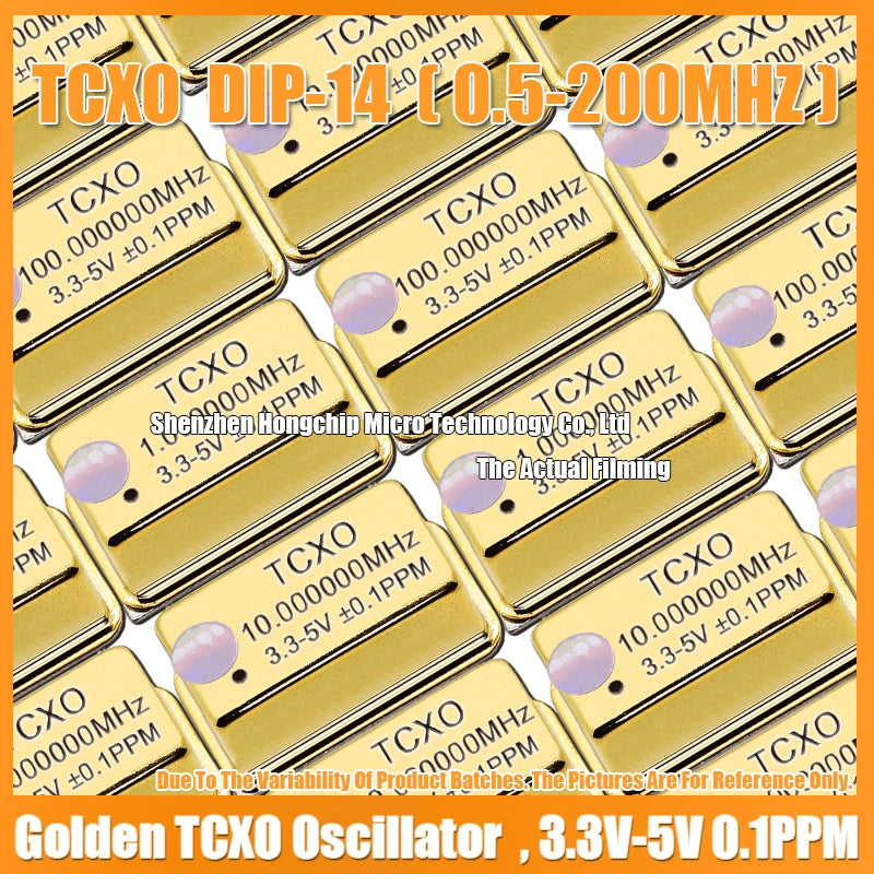 TCXO DIP-14 24.576M 24.576MHZ Gold Plated Rectangular Temperature Compensated Crystal Oscillator Golden 3.3V-5V 0.1PPM