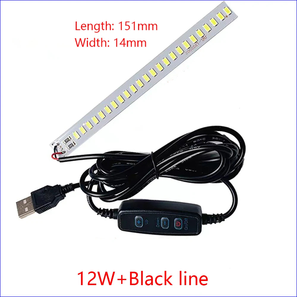1PCS DC5V Dimming Light Switch Of 2 Meters With LED Chips 5730 SMD LED Lamp 1W 2W 3W 4W 5W 10W LED Light Beads White Warm White
