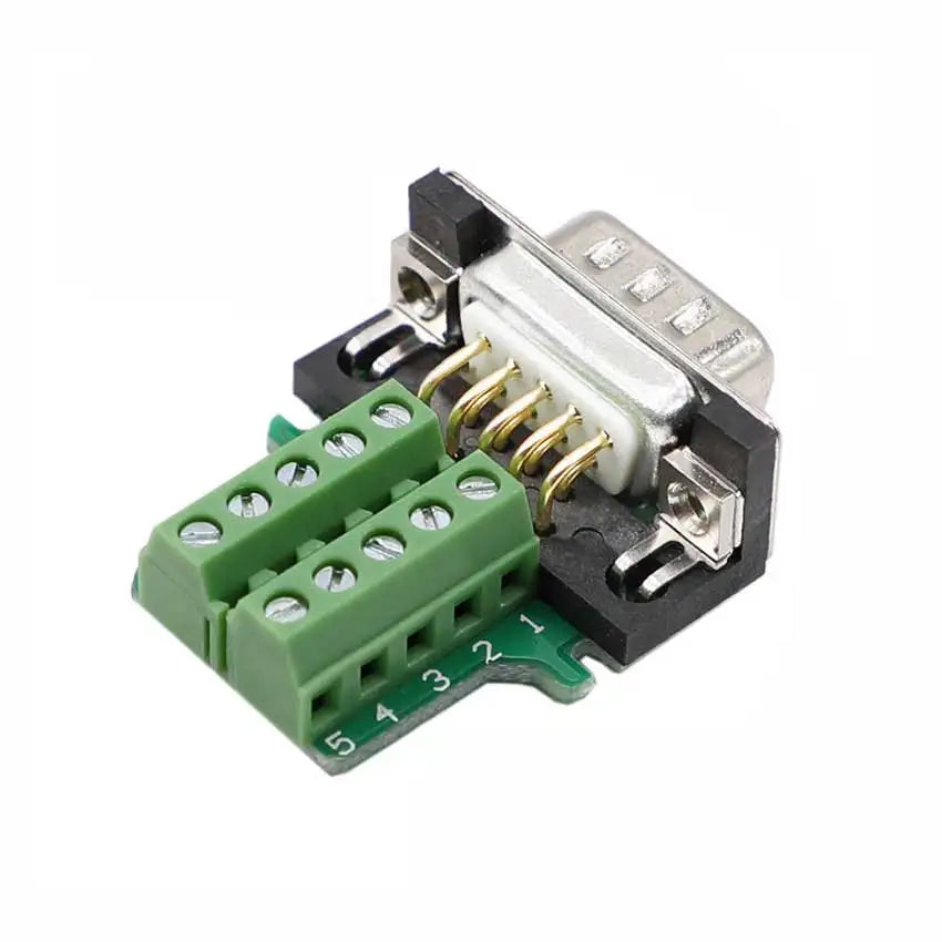 DB9 DB15 DB25 Connector D-SUB 9 15 25 Pin Male Female Plug RS232 RS485 Breakout Terminals 21-24 AWG Wire Solderless Connectors