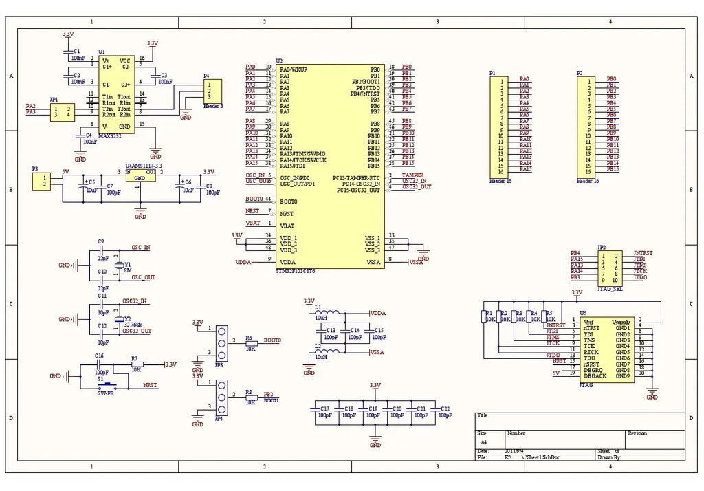 1PCS High Quality STM32F103C6T6 STM32F103C8T6 Minimum System Board, Microcontroller Learning Board, ARM Development Board