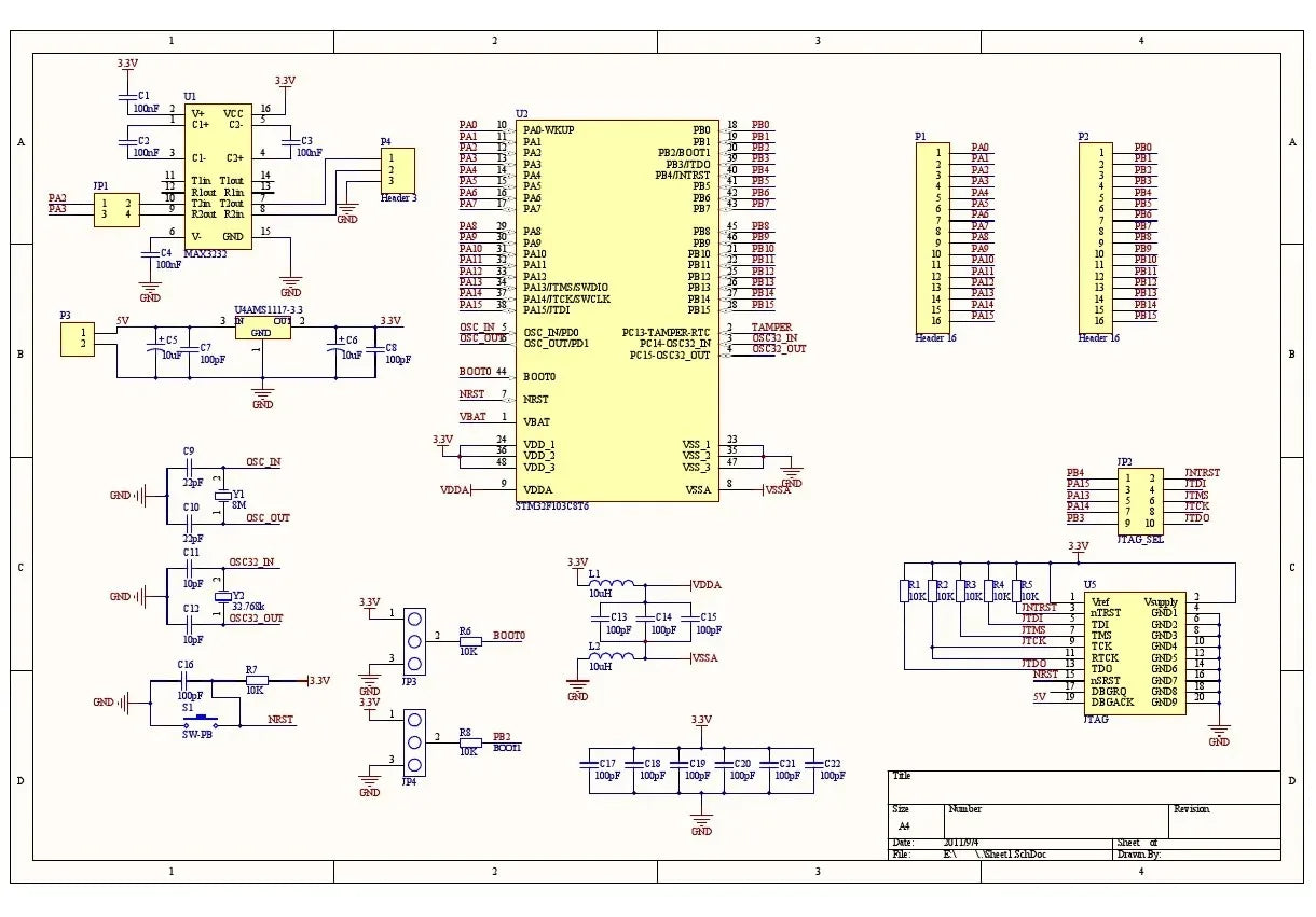1PCS High Quality STM32F103C6T6 STM32F103C8T6 Minimum System Board, Microcontroller Learning Board, ARM Development Board