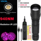 Infrared Complement 7W VCSEL 850nm/940nm Zoom Infrared Flashlight with Mute Adjustable Power 810nm IR Light