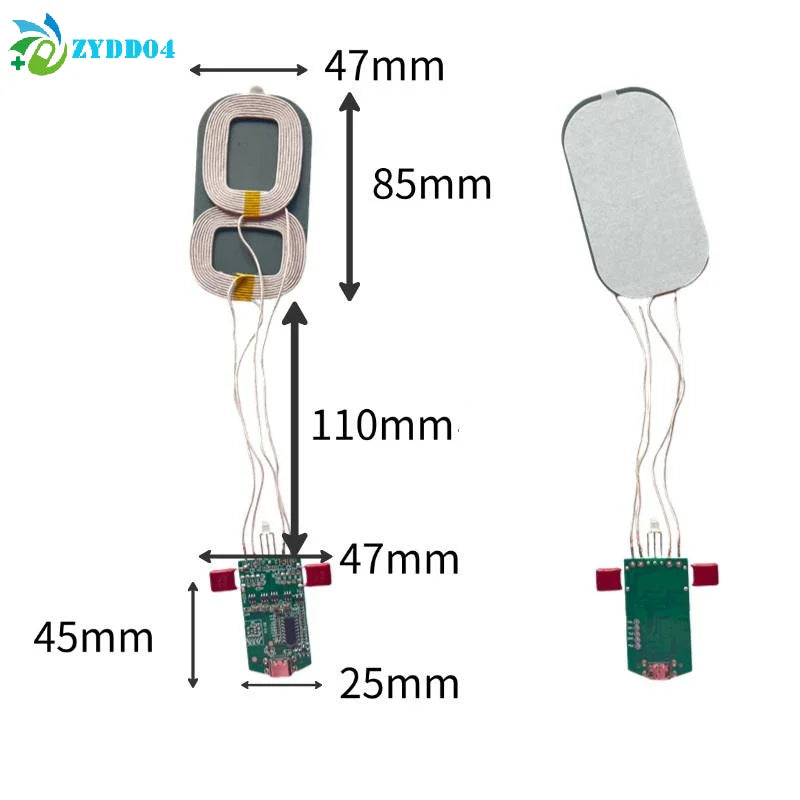 ●1Pcs Wireless Charging Type-C Interface 15W Dual Coil Wireless Charging Module Wireless Charger PCBA Home Car Equipment