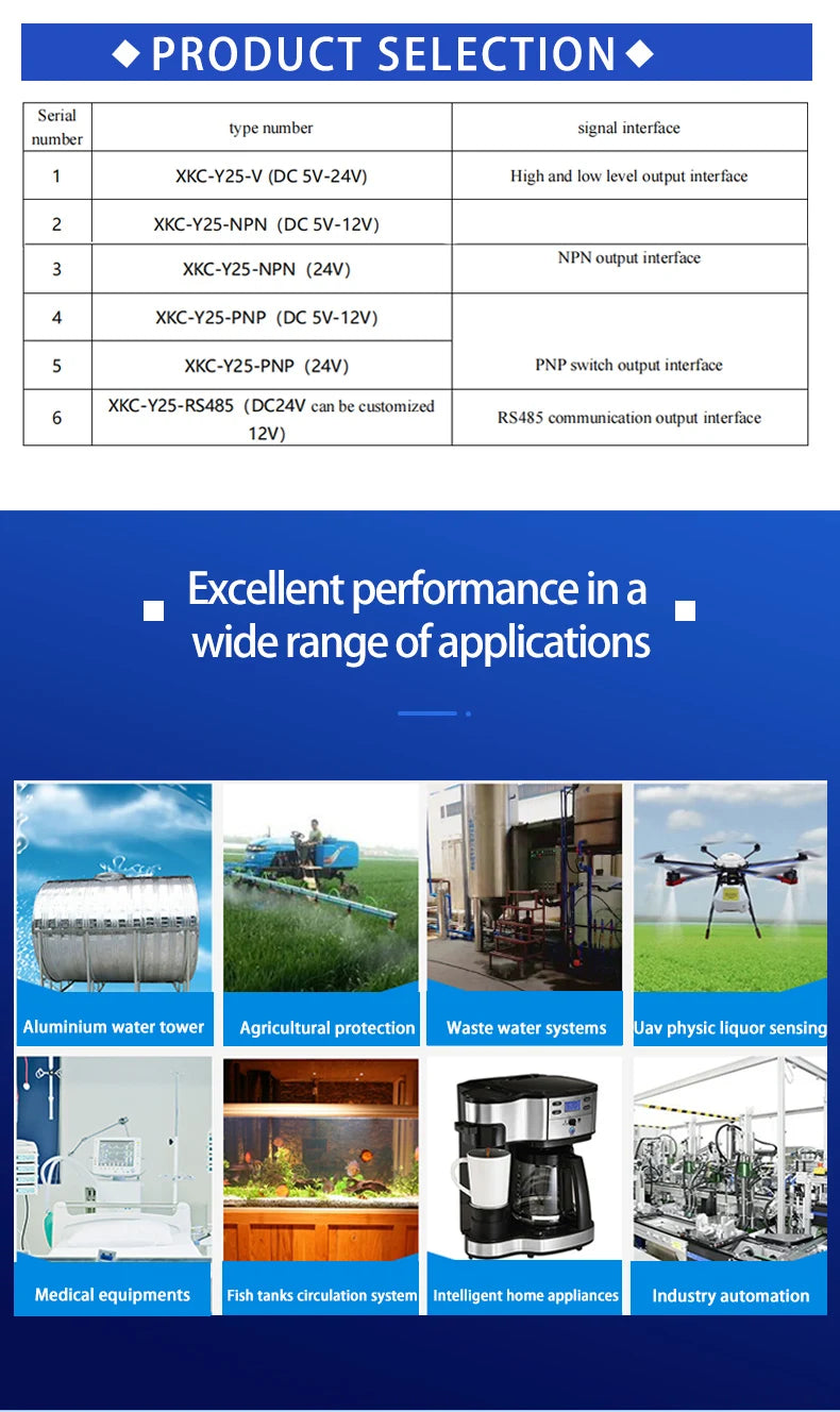Touchless Contactless Capacitive 5-24V Water Sensor Liquid Level Sensors Switch with High Precision and Stability