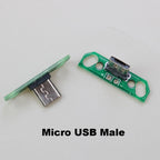 For Micro Data Charging Cable Jack Test Board with Pin Header 90 Degree Micro USB Female Male Connector