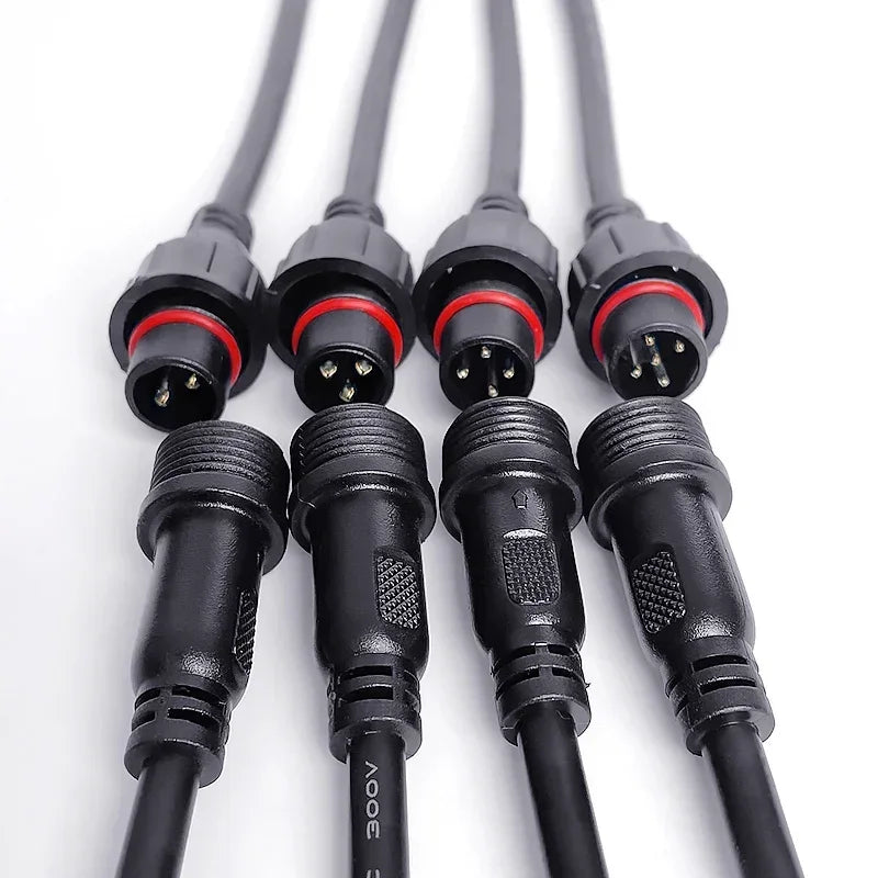 5/20Pcs M16 Waterproof 2 3 4 5 Pin IP65 Cable Wire Plug for LED Strips Male and Female Jack 22mm Nut Connector 20CM OD 6mm