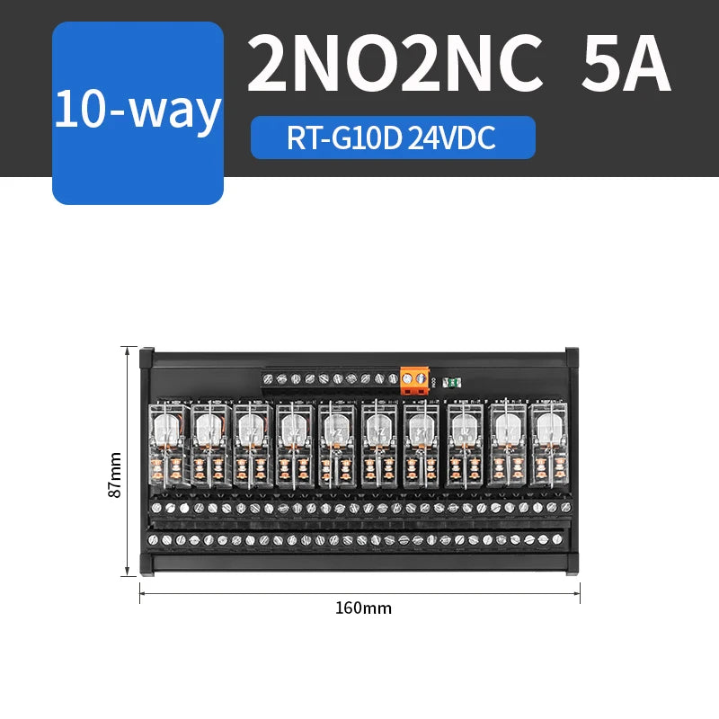 ENMG PNP/NPN Intermediate Relay Module G2R-1-E Control Module DC 24VDC One Open One Closed 16A 8/16 Way Screw Type Spring Inline