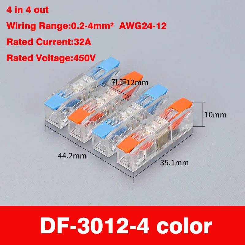 Wiring Terminal Quick Press Type Electrical Docking 2-12 Pin Screw Fixing Compact Wire Connector Push-in Type Terminal Block