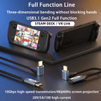 USB3.1 Gen2 full-featured HD output 100W three-dimensional elbow screen projection type-c to type-c Male to Female cable