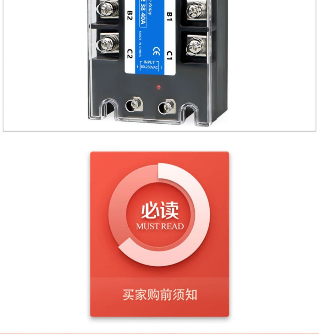 3 Phase 10A 60A 80A 100A 150 200A Three Phase SSR 80-250VAC Control 24-480V Solid State Relay  AC-AC