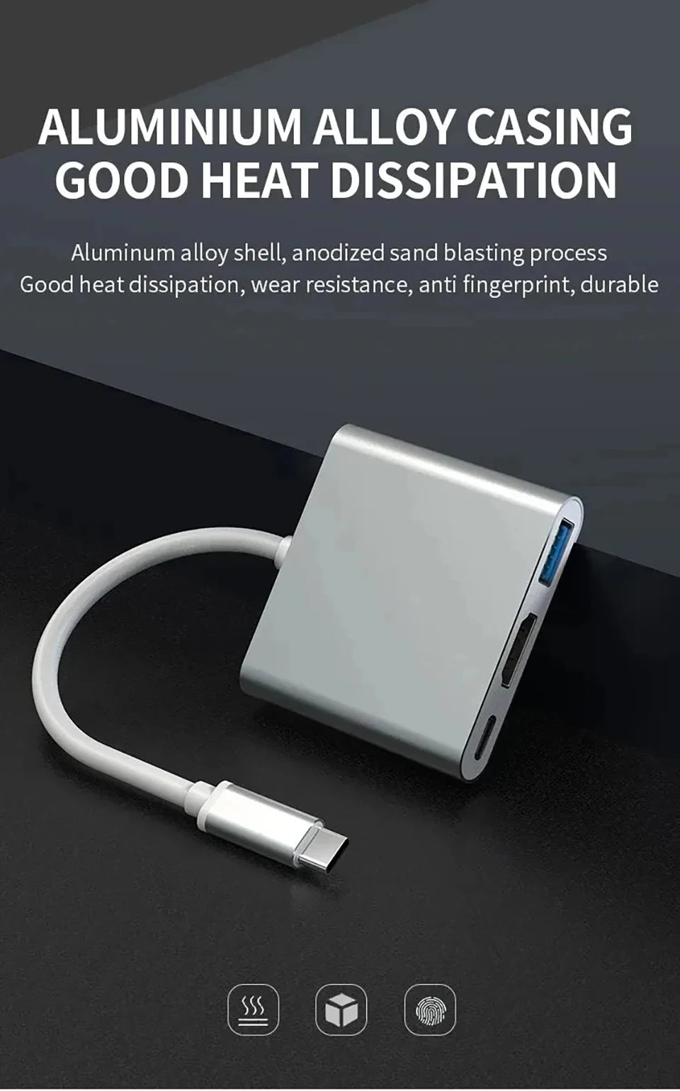 3 IN 1 3.0 USB Multi-function HUB For Samsung Galaxy S23 S22 Ultra Type-C To HDMI Adapter Note 20 10 iPhone 15 16 5G OTG Adapter