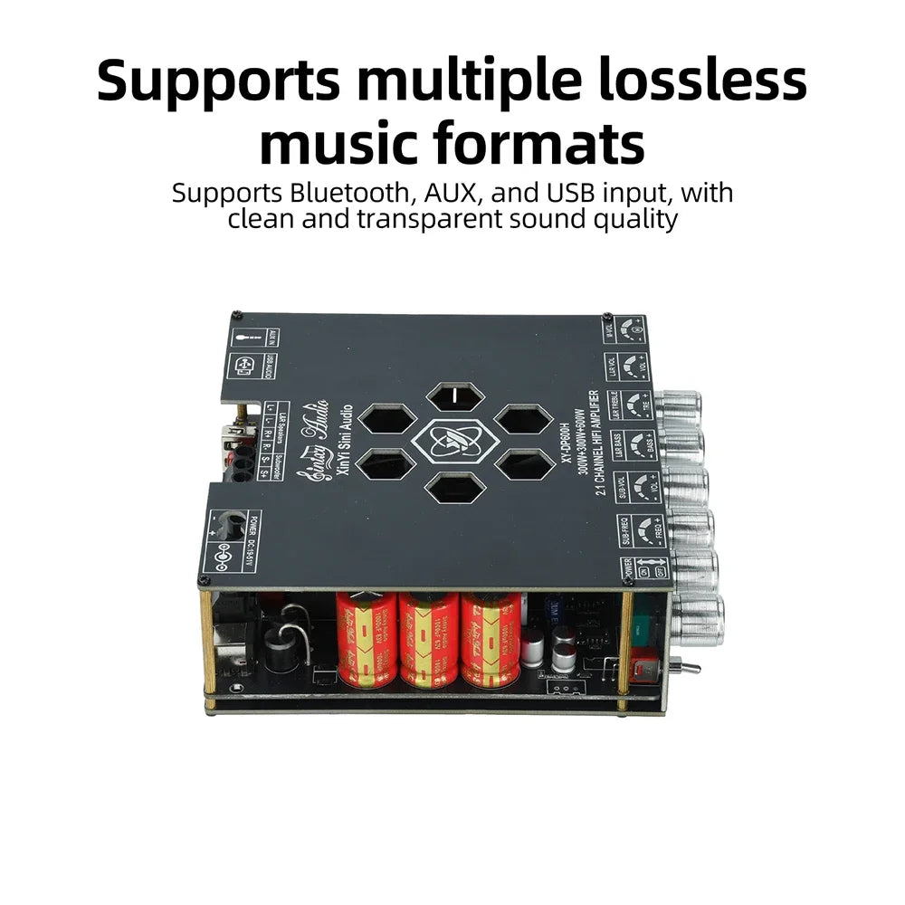 XY-DP600H High-Power Bluetooth Digital Sound Amplifier Board 2.1 Channel Subwoofer 300W*2+600W TPA3255 Chip for Home DIY Speaker