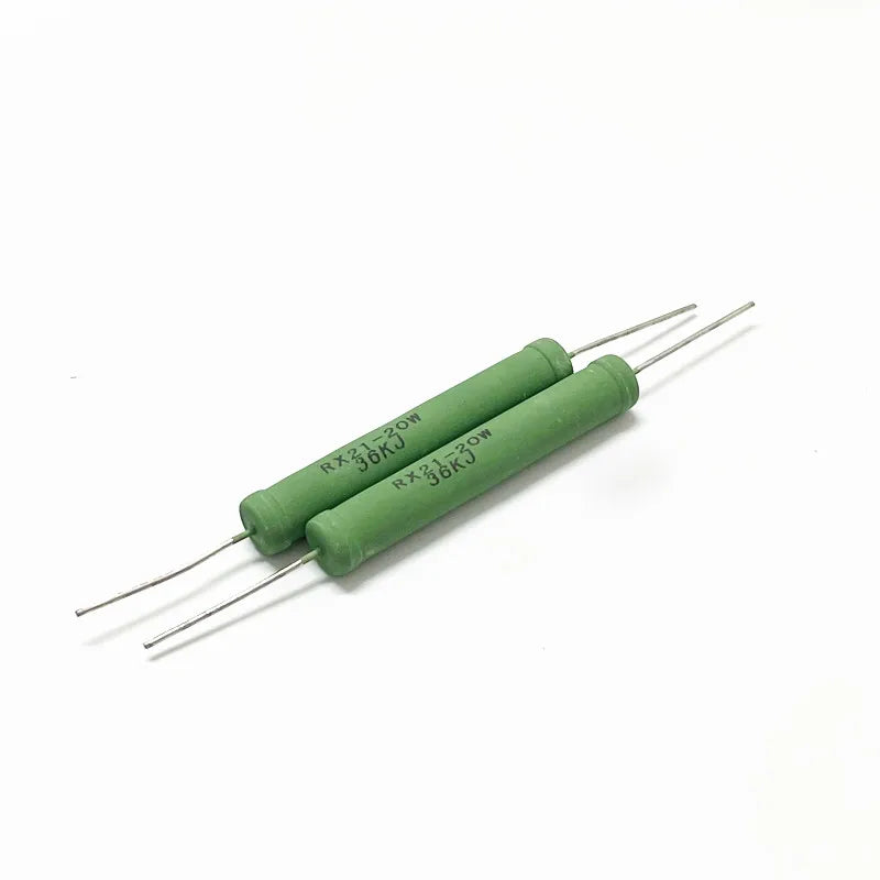 5pcs RX21-20W Wire Wound Resistance 5% 1R 10R 100R 200R 1K 2K 10K 12K 15K 20K 22K 25K 30K 33K 39K 47K 20R 22R  27R 30R 33R 40R