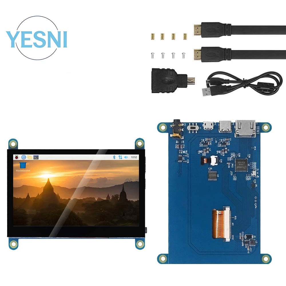 4.3/5inch  USB Touch Control HDMI LCD Display Capacitive Touch Screen Panel 800*480 5 Point Touch IPS Monitor For Raspberry Pi