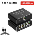 Gigabit 1000Mbps RJ45 Splitter 1 to 2 3 4 Ethernet Adapter Lan Connector Switch Coupler for PC Laptop TV Box Router Digital TV