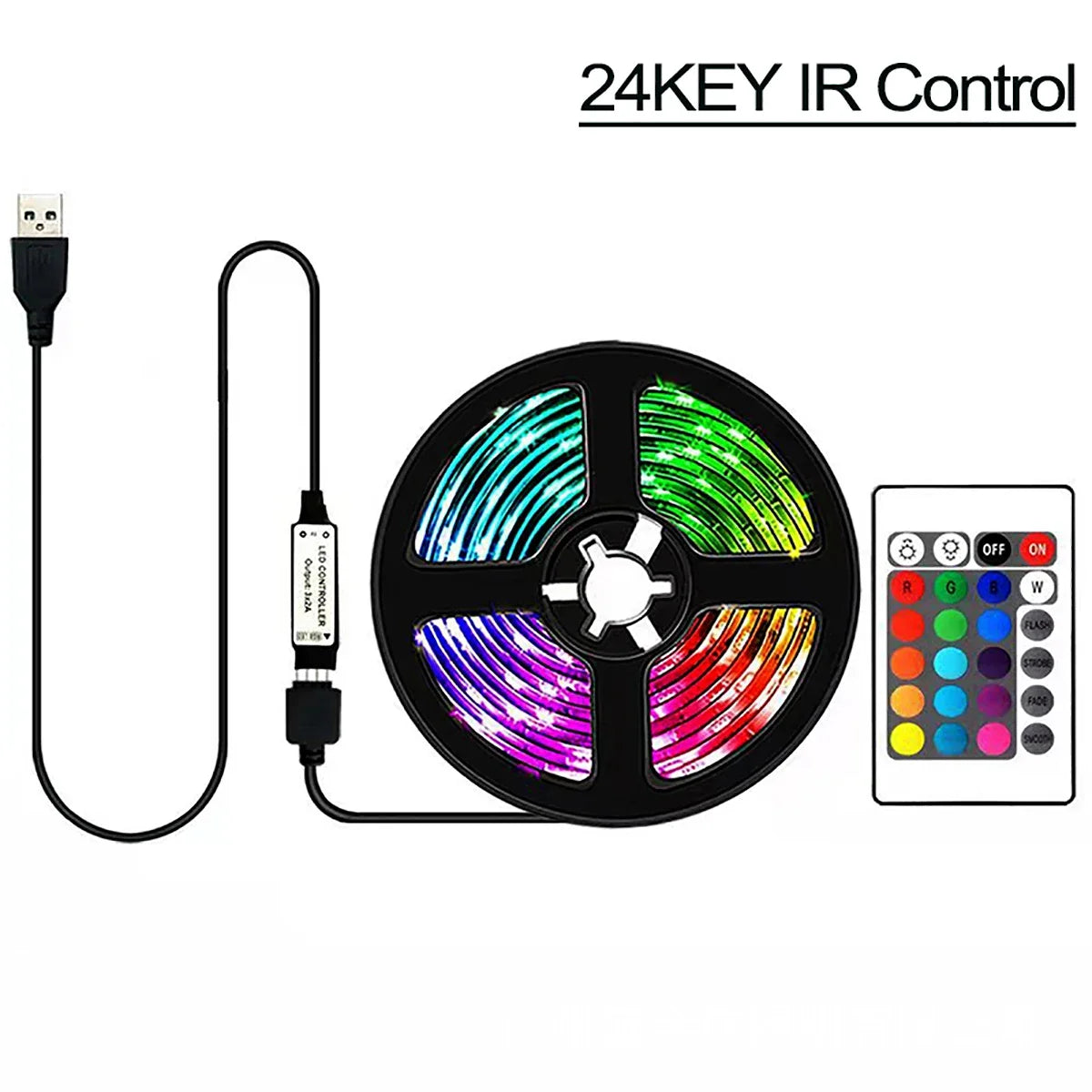 18/LEDs Strip Lights RGB 5050 5M 10M 20M 30M Bluetooth WIFI IR Control Music Sync 5V For Bedroom TV Wall Living Room Decor Party