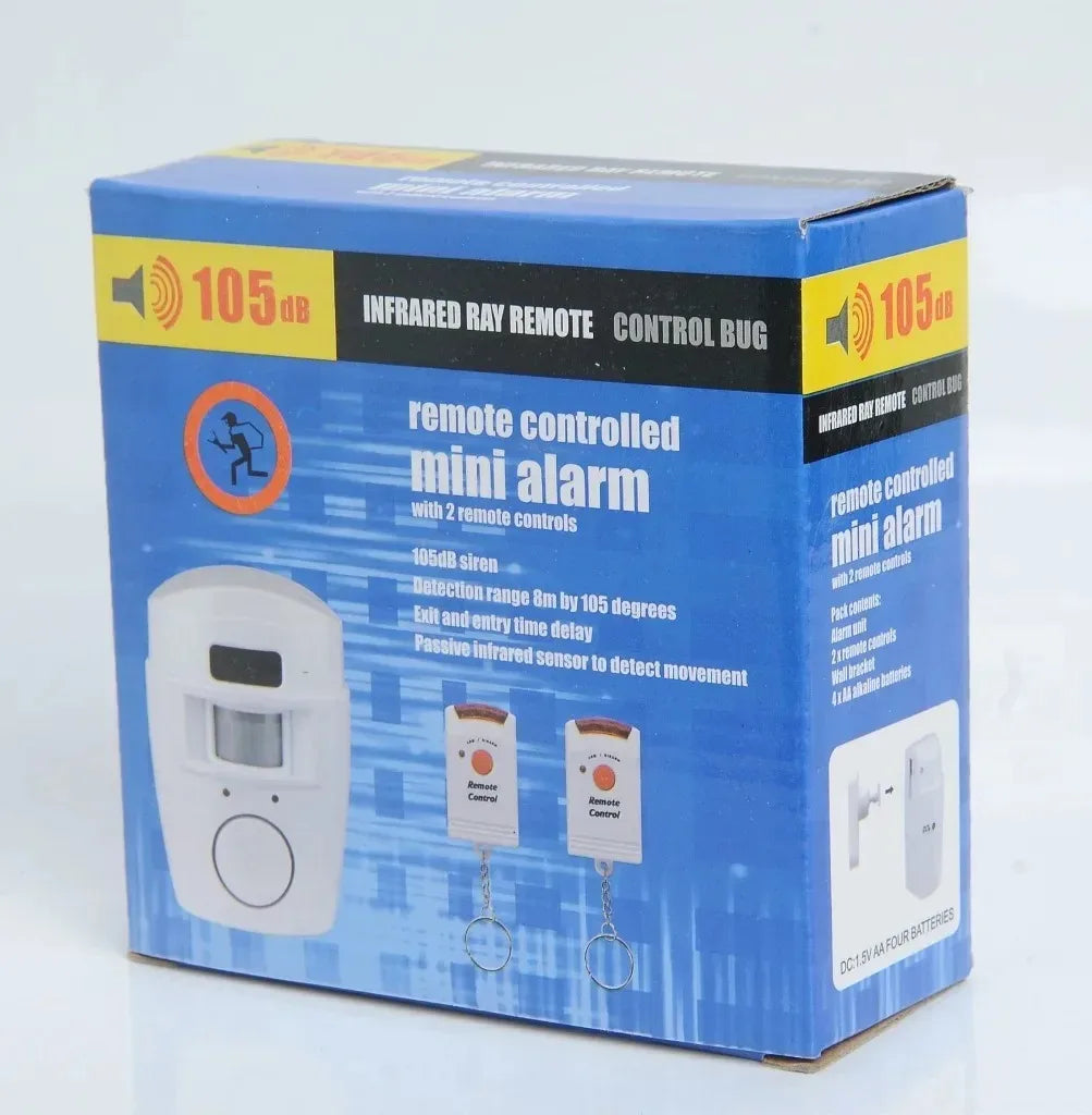 Wireless Garage Security Alarm Dual Remote Control Infrared Motion Sensor Detector for Home Burglar Alert Outdoor Shed