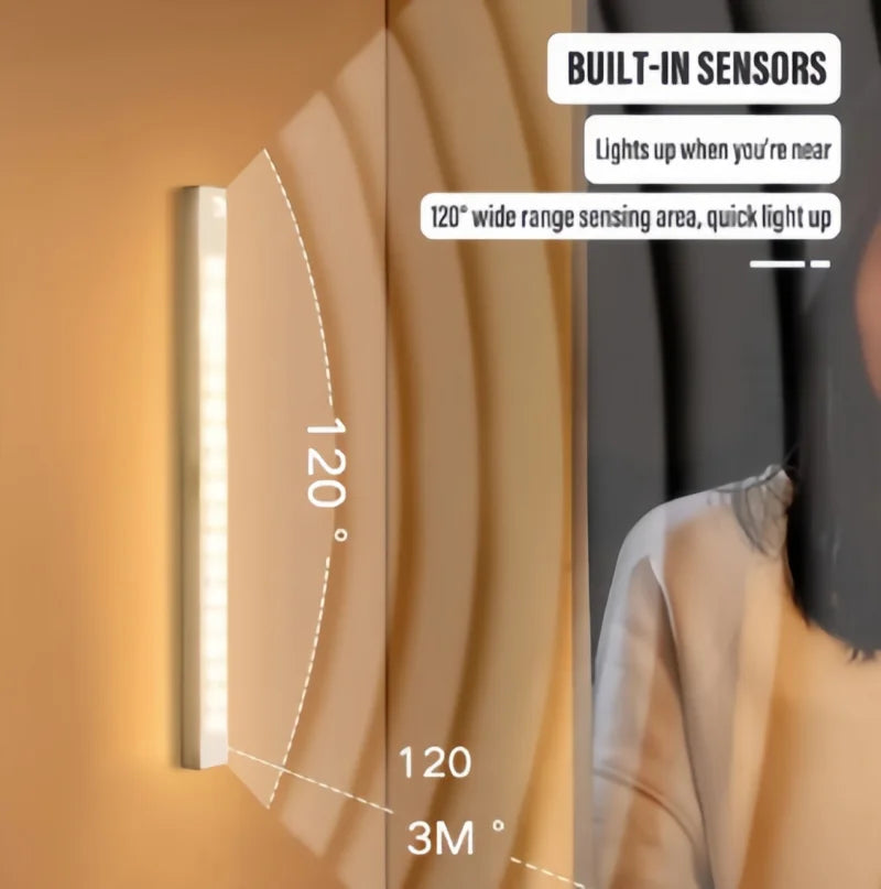 30cm Rechargeable Induction Aisle Night Light LED Motion Sensor Light Portable Detector Wall lamp Mirror Light Staircase Backlig