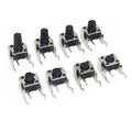 20/50Pcs 6x6 PCB Momentary Tactile Tact Push Button 4-Pin Self-reset Switch Right Angle With stent 6*6*4.3//5/6/7/8/9/10/11/12mm