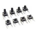 20/50Pcs 6x6 PCB Momentary Tactile Tact Push Button 4-Pin Self-reset Switch Right Angle With stent 6*6*4.3//5/6/7/8/9/10/11/12mm