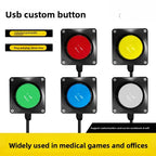 60mm 2m USB custom button wireless remote control buzzer wireless lottery button，Press once to light up once