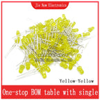3mm 5mm LED Diode Assorted Kit White Green Red Blue Yellow Orange F3 F5 Leds Light Emitting Diodes Electronic Kit