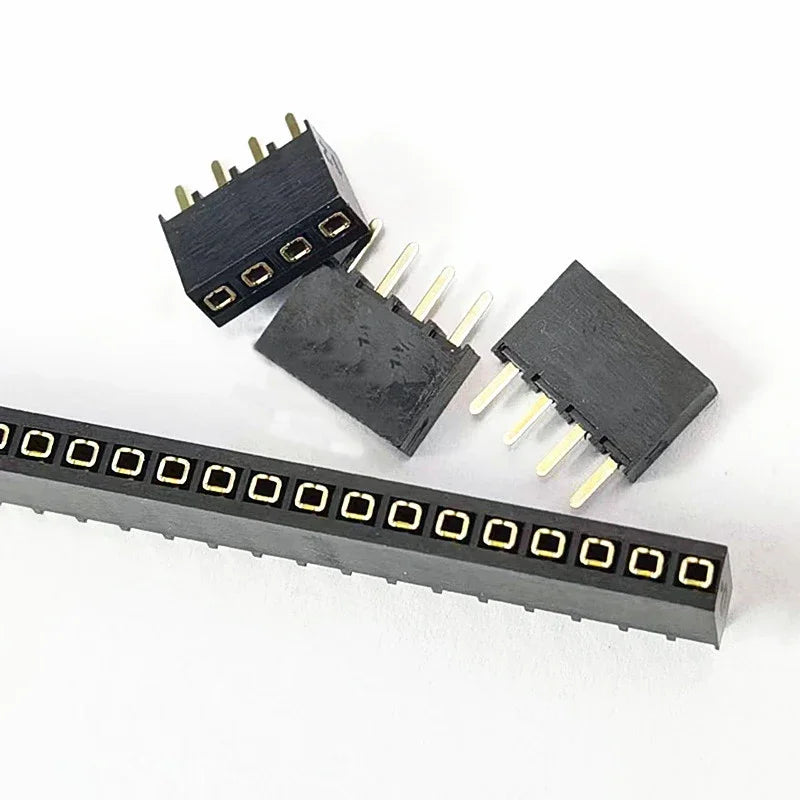 20pcs 2.54mm Pitch Single Row 1X3/4/5/6/12/20P 40Pin PH6.8mm Square Terminal Socket Gold Rohs Female Pin Header Connector