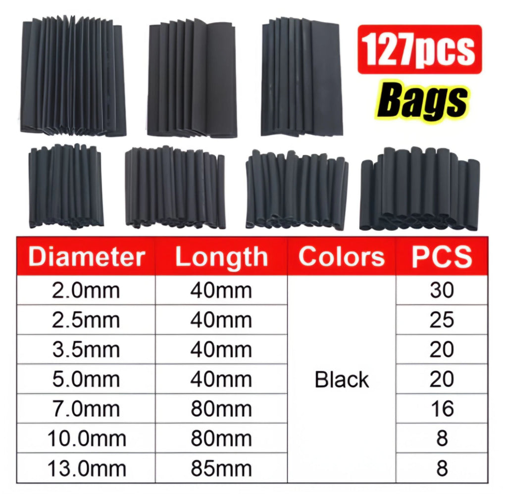 Heat-shrink Tubing Thermoresistant Tube 1300/650 Heat Shrink Wrapping Kit Electrical Connection Wire Cable Insulation Sleeving